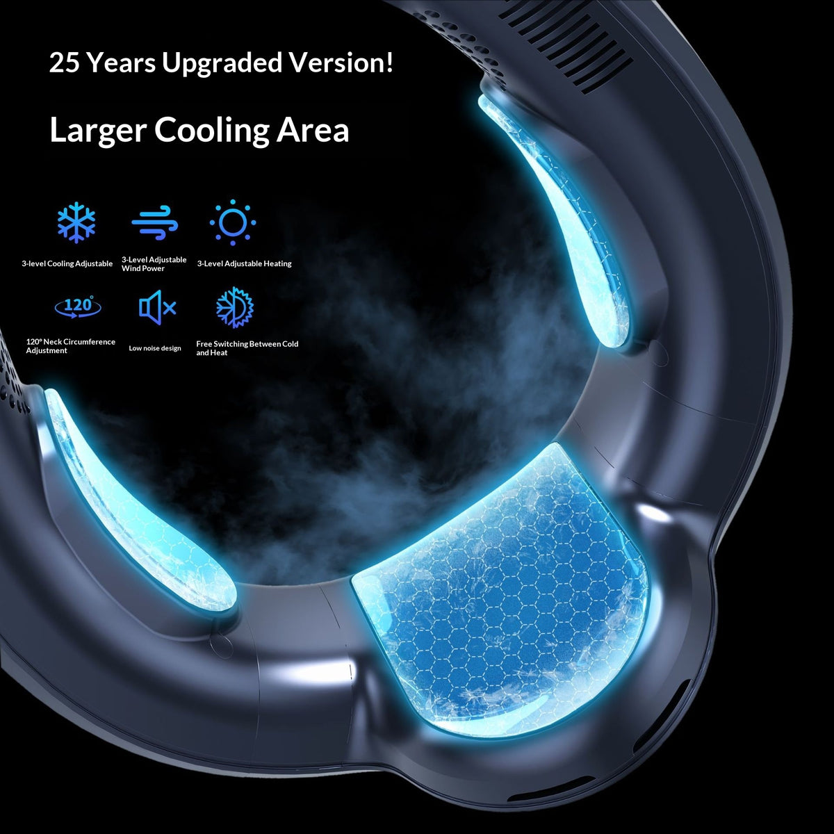 Neck-Mounted Heating & Cooling Fan with 3-Speed Settings