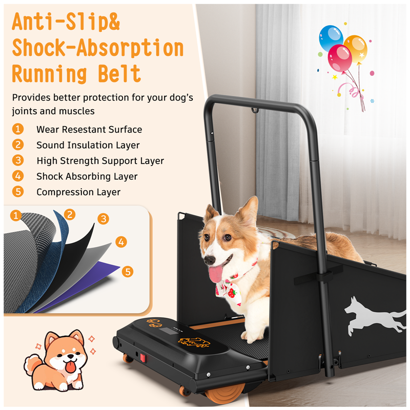 Dog Treadmill for Small & Medium Dogs - Foldable Pet Fitness Trainer