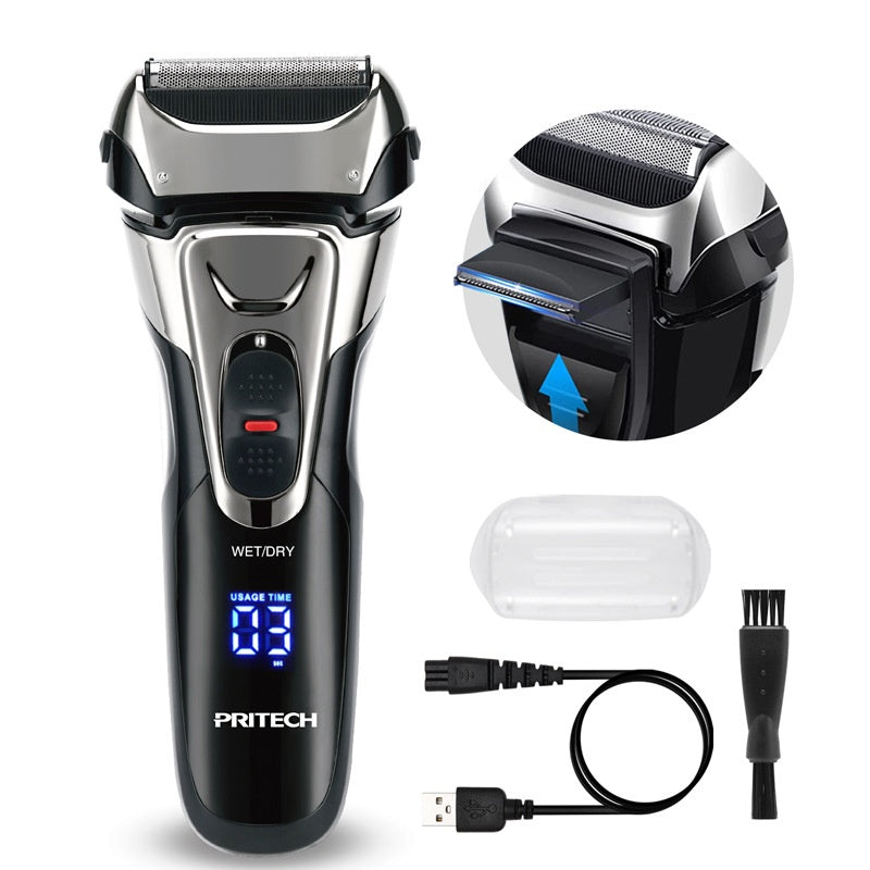 Electric Shaver with LED Display - Rechargeable