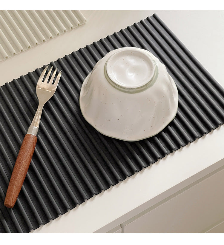 Silicone Draining Pad Heat Insulation Non-Slip Cushion for Dinnerware