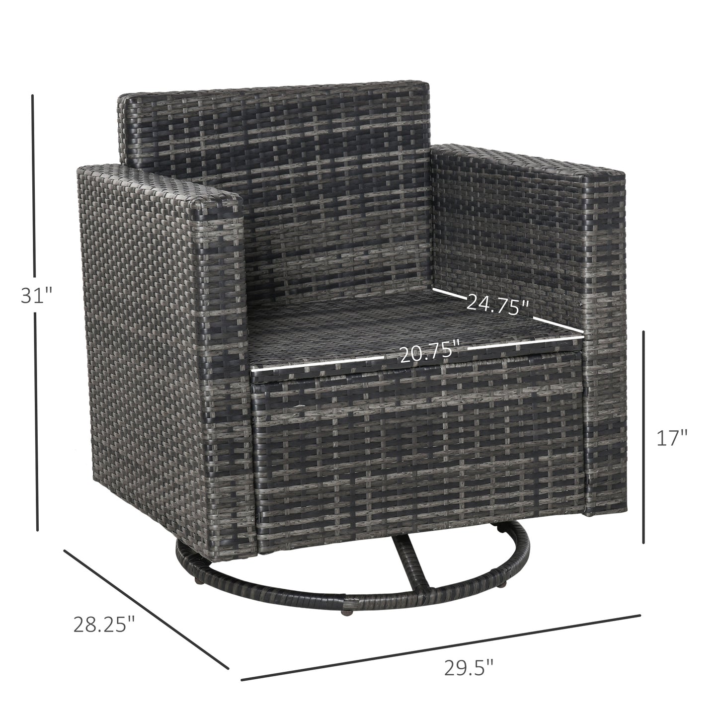 Outdoor Swivel Rocker Dining Chair - Cream White, Cushioned