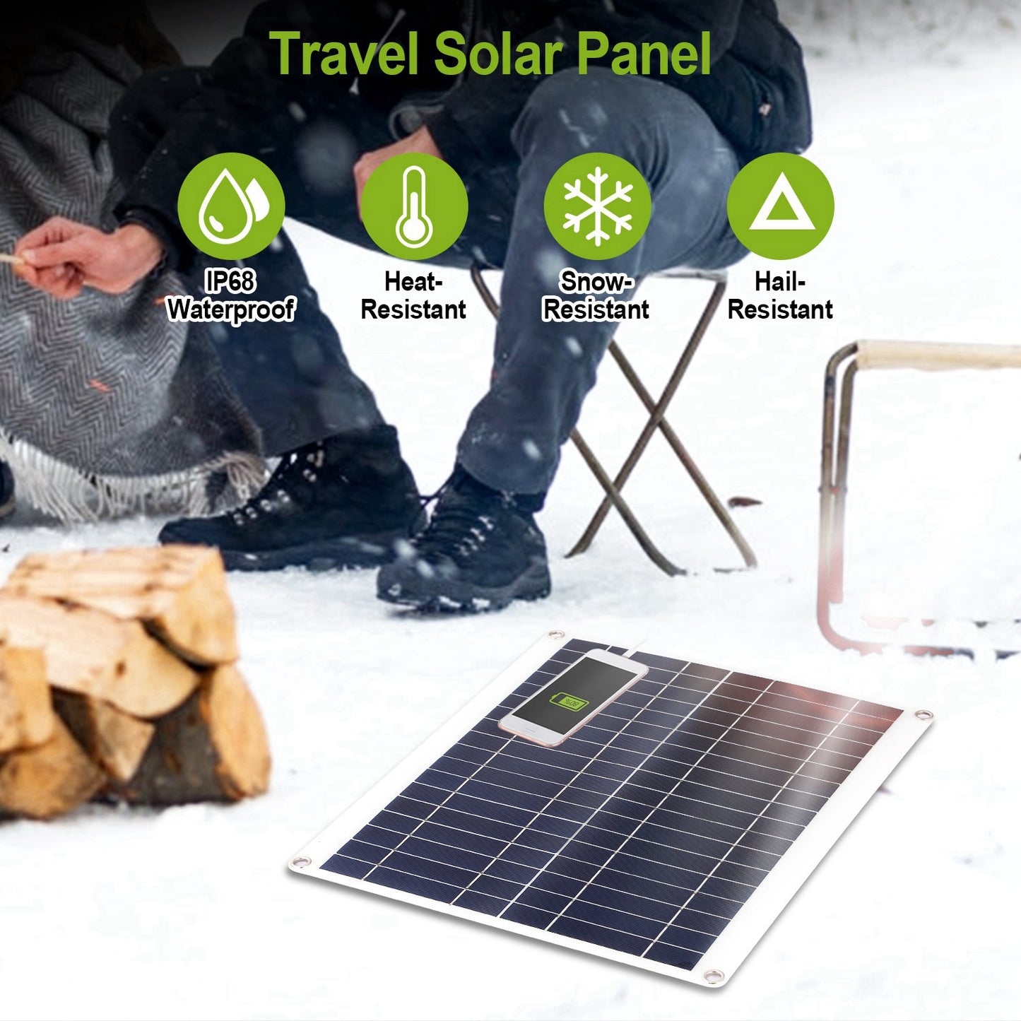 12V 25W Outdoor Solar Panel Battery Charger with Dual USB Ports