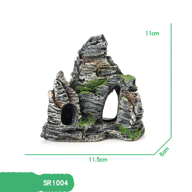 Resin Rockery Garden Ornament - Grey Home Decor Sculpture