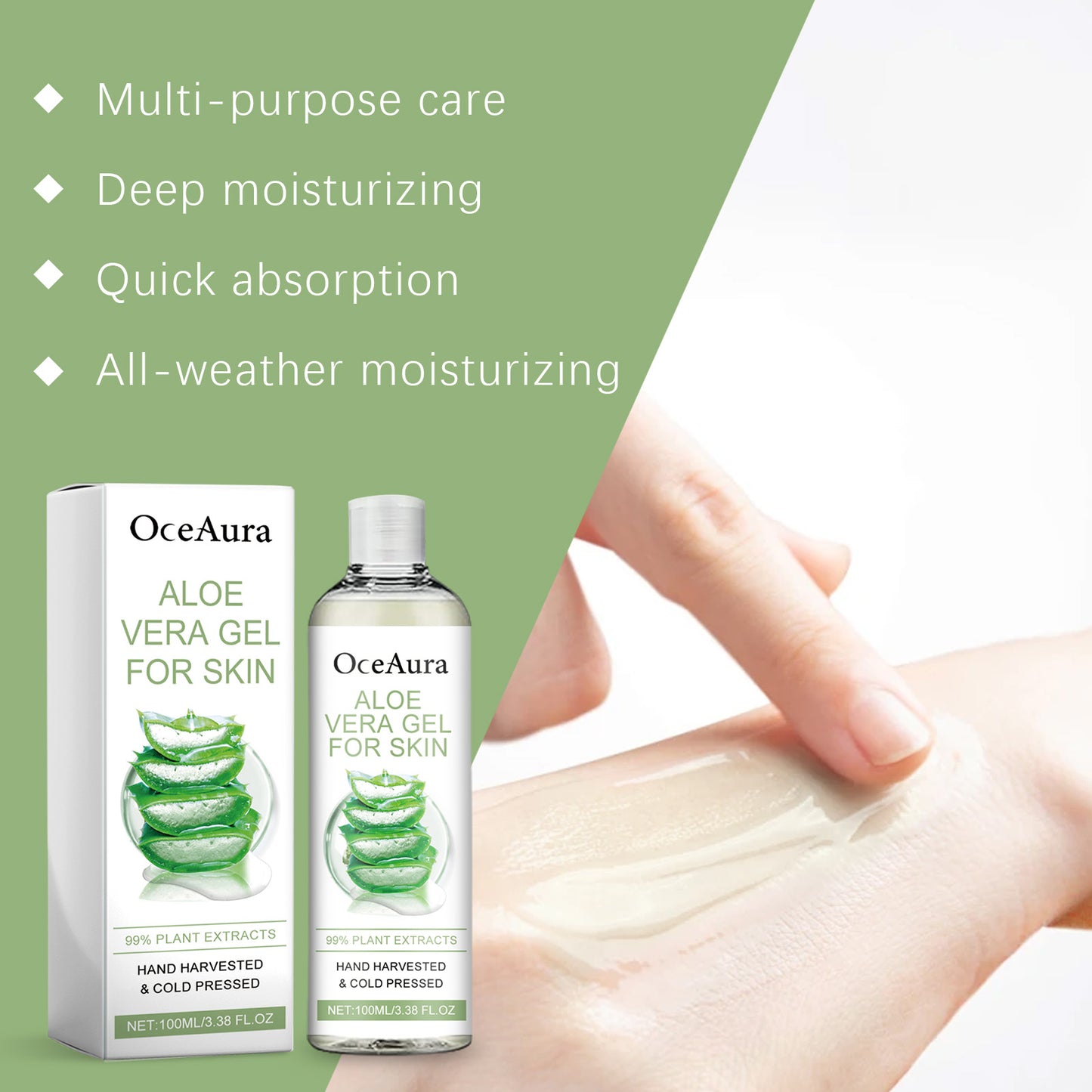 Moisturizing Aloe Vera Gel - 100ml Skin Repair & After-Sun Soothing Treatment