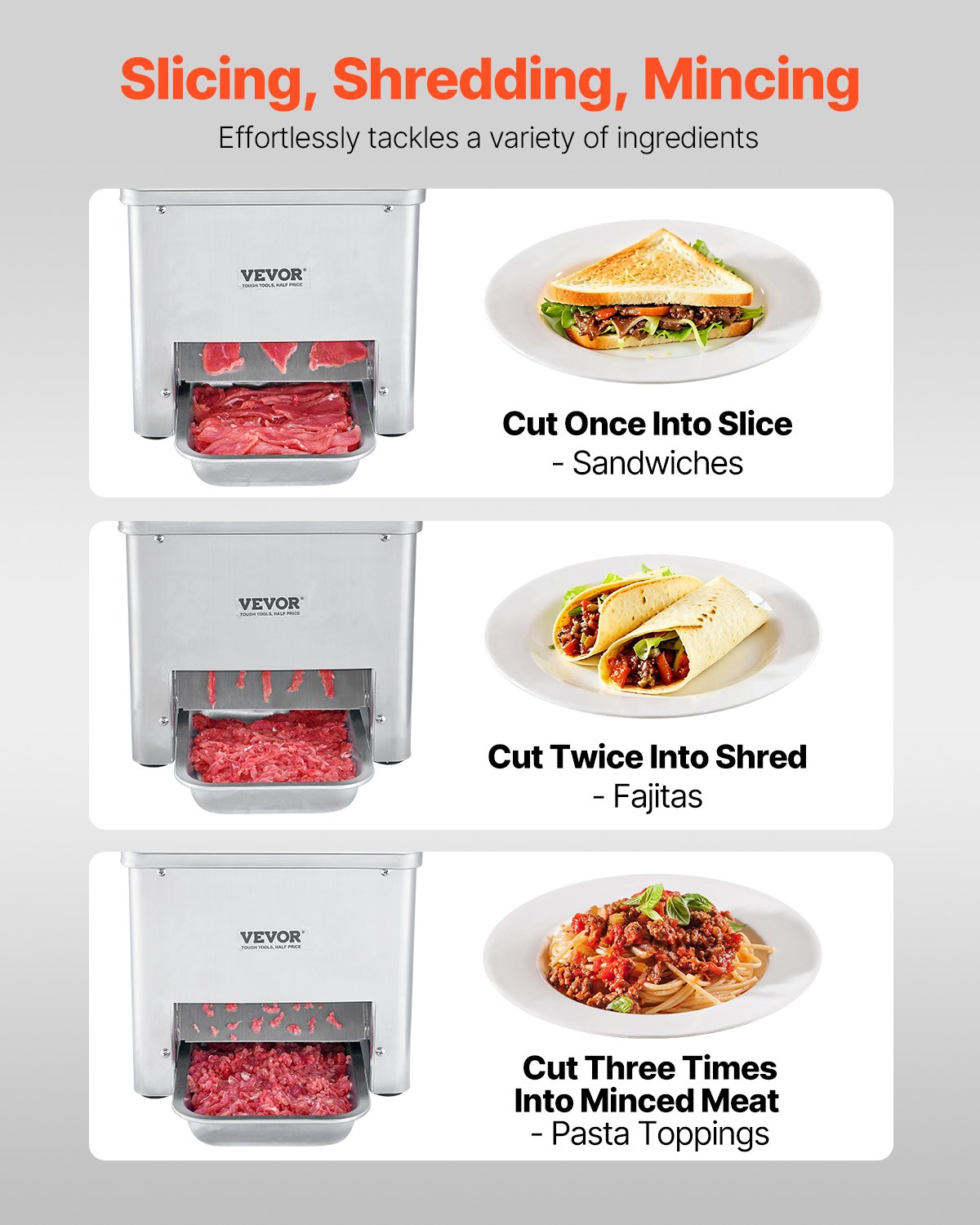 Electric Meat Slicer Machine 550W Commercial Food Cutter for Kitchen and Restaurant