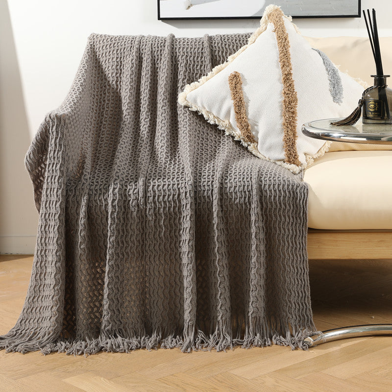 Knitted Sofa Cover Nap Blanket - Small Acrylic Throw for Couch & Chair