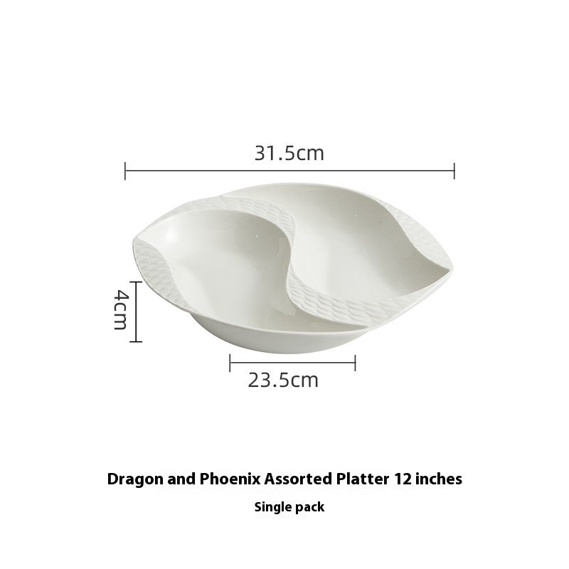 White Porcelain Round Tableware Set - Multiple Sizes