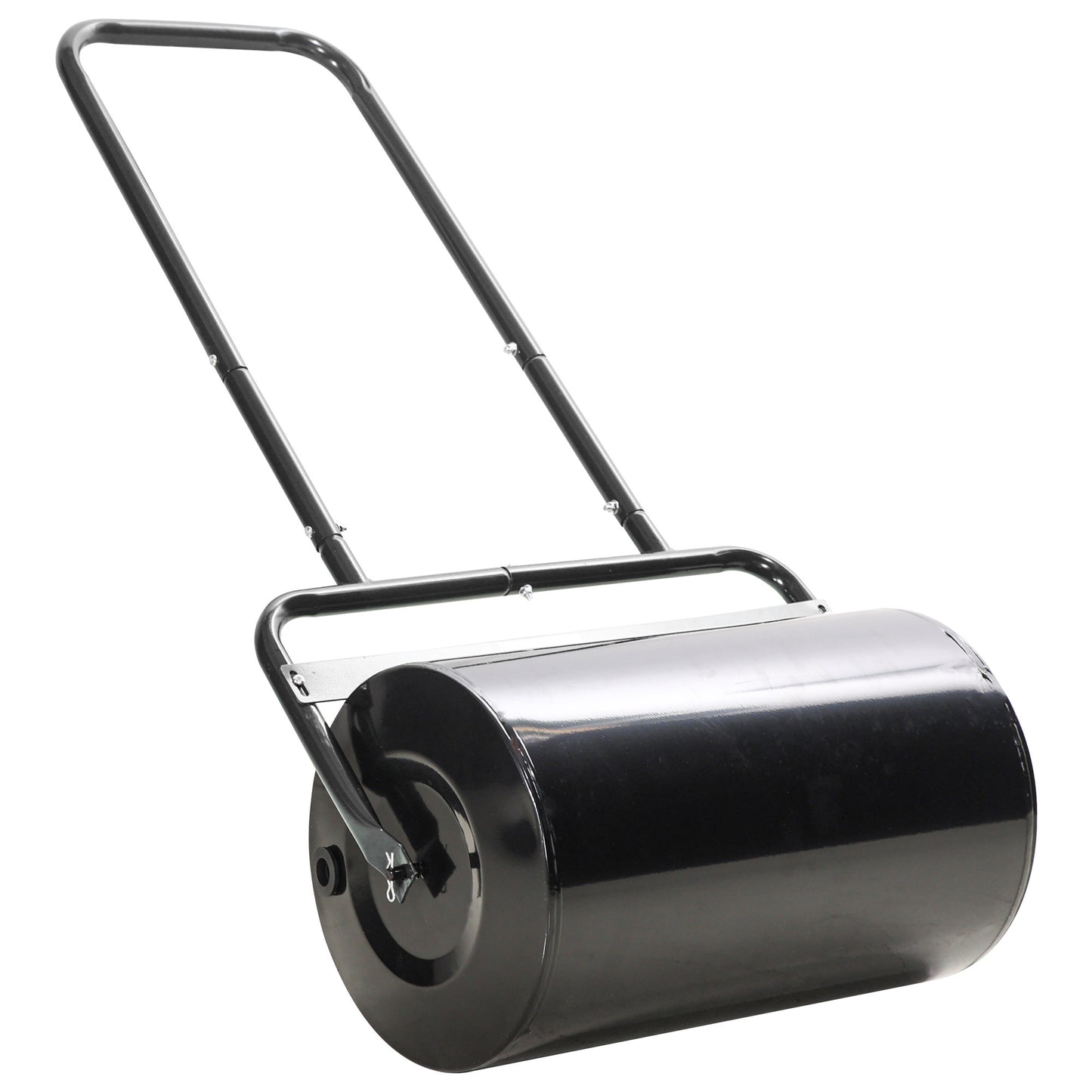 20-Inch Tow Behind Lawn Roller Filled With Water or Sand for Flattening Sod, Black