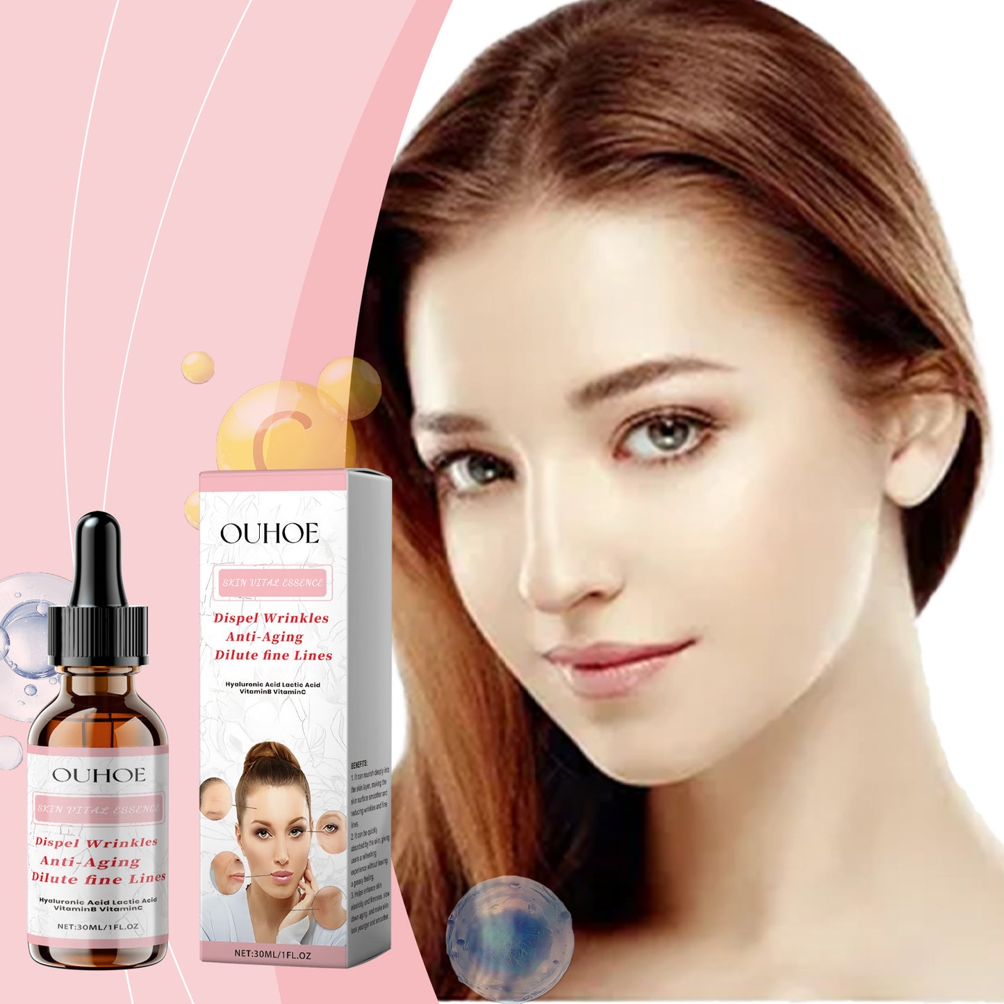 Anti-Wrinkle Facial Serum with Hyaluronic Acid - 30ml