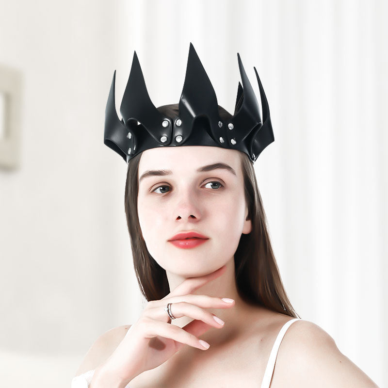 Leather Crown Party Headwear - Black