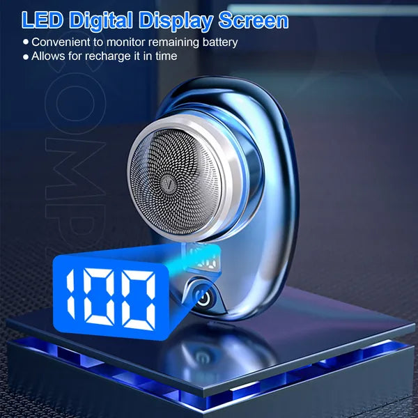 Portable Electric Shaver for Men, Rechargeable Beard Trimmer with LED Display