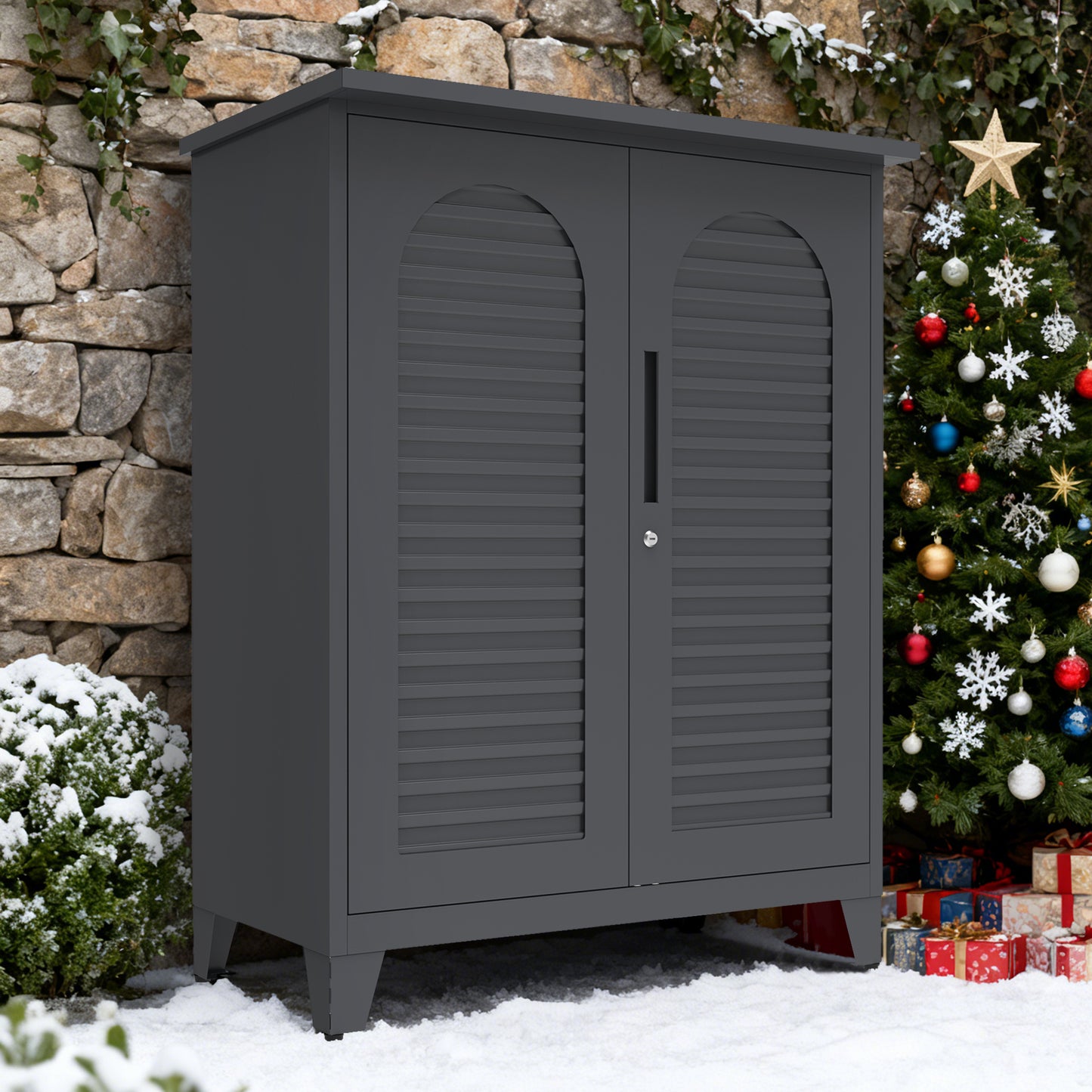 47'' Tall Metal Tool Storage Cabinet - Slate Finish
