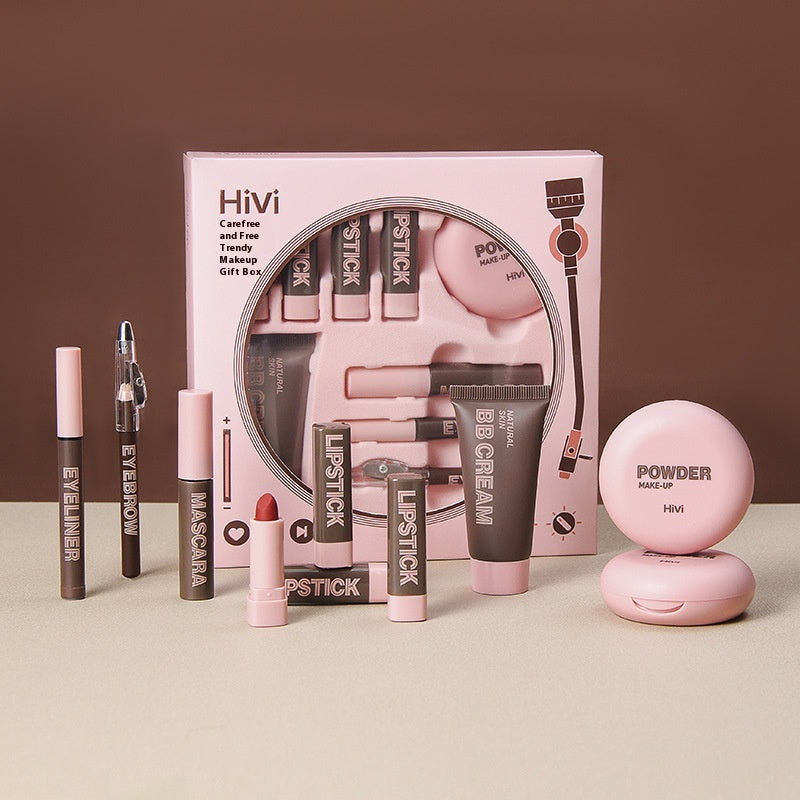 Lipstick Powder Makeup Gift Set for Ladies - Pink, 33.8g, Chic Style