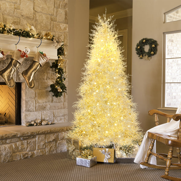 7 FT White Artificial Christmas Tree with 400 Lights & 3 Modes