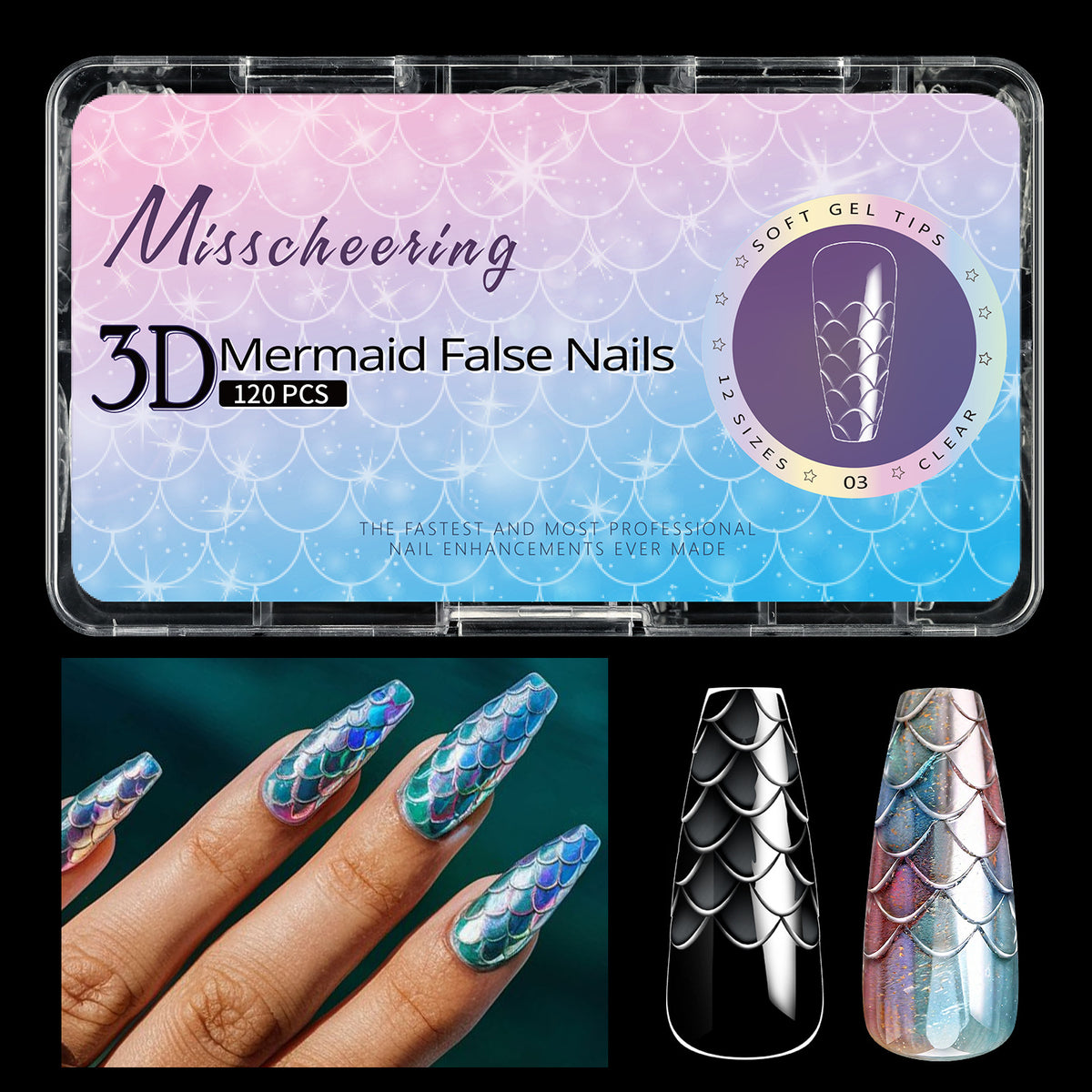 3D Nail Tip Long Shaping Fake Nail Tips for Nail Art - 120/140pcs