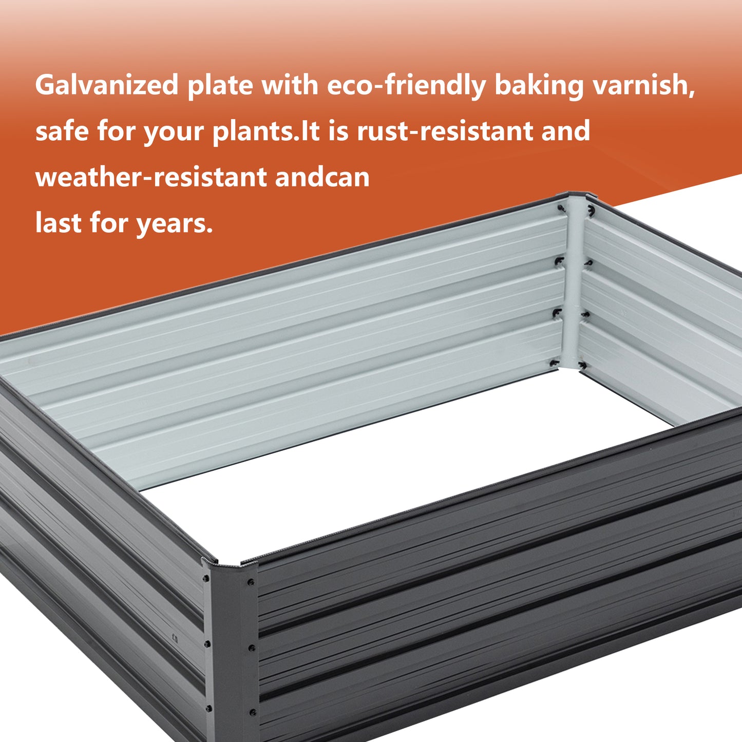 Metal Raised Garden Bed - Galvanized Planter Box 4x3x1 ft - Black