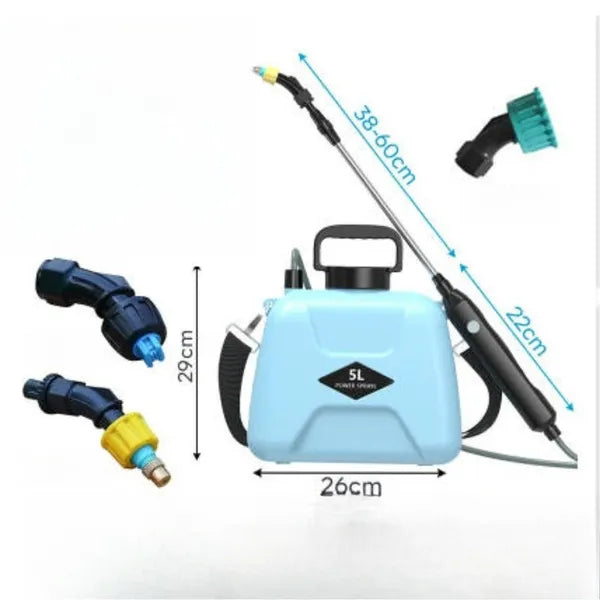 5L Electric Garden Sprayer with Rechargeable Battery and Adjustable Nozzles
