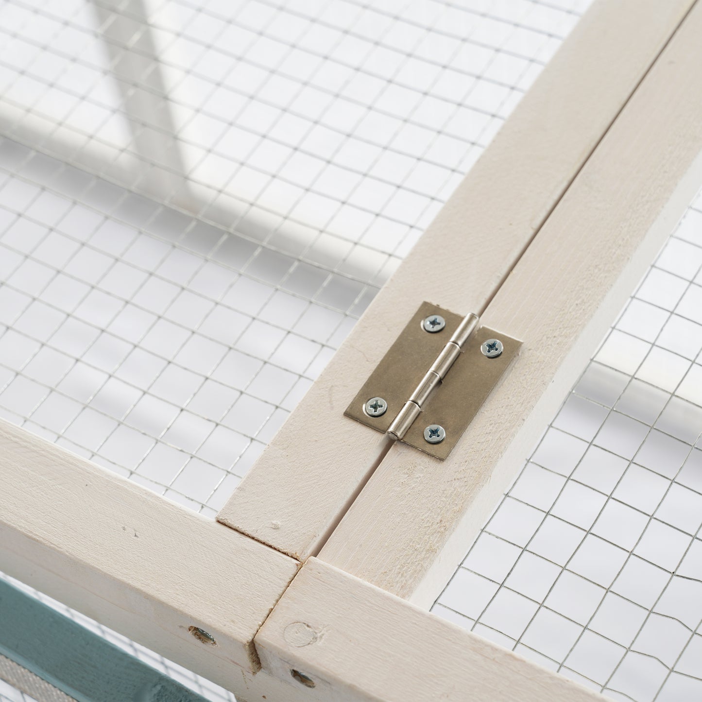 Pet Guardrails for Chicken Coop, Wooden Fence with Blue, Tan or White Finish
