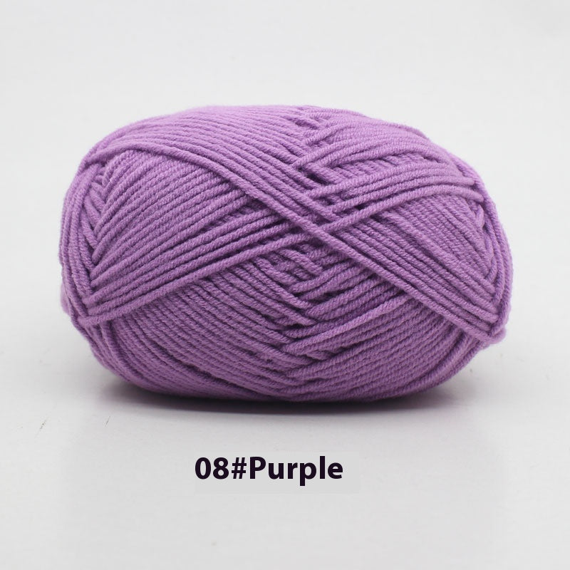 Four-Strand Milk Cotton Crochet Yarn Balls for Craft Projects - Multiple Colors