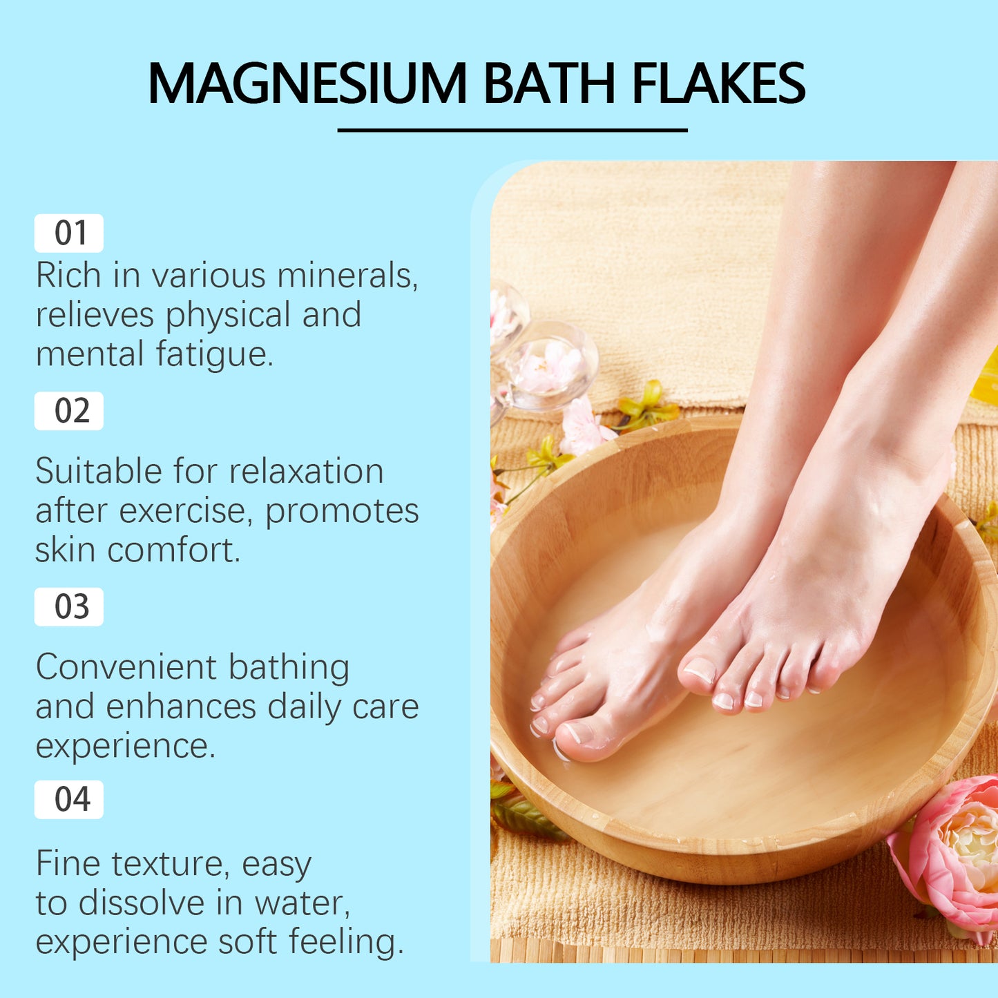 Magnesium Bath Salt Sheets for Muscle Relief and Relaxation