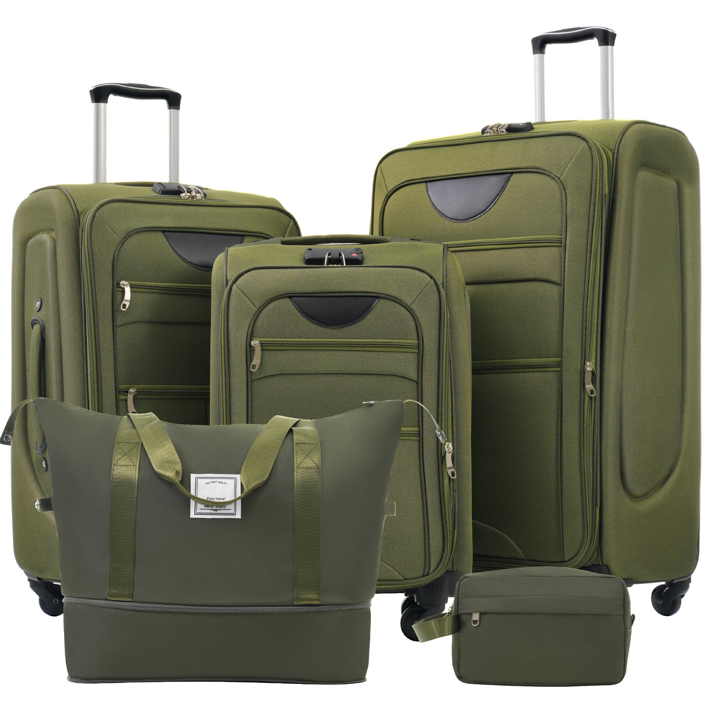 Expandable Softside Luggage Set with Duffel Bag - Army Green