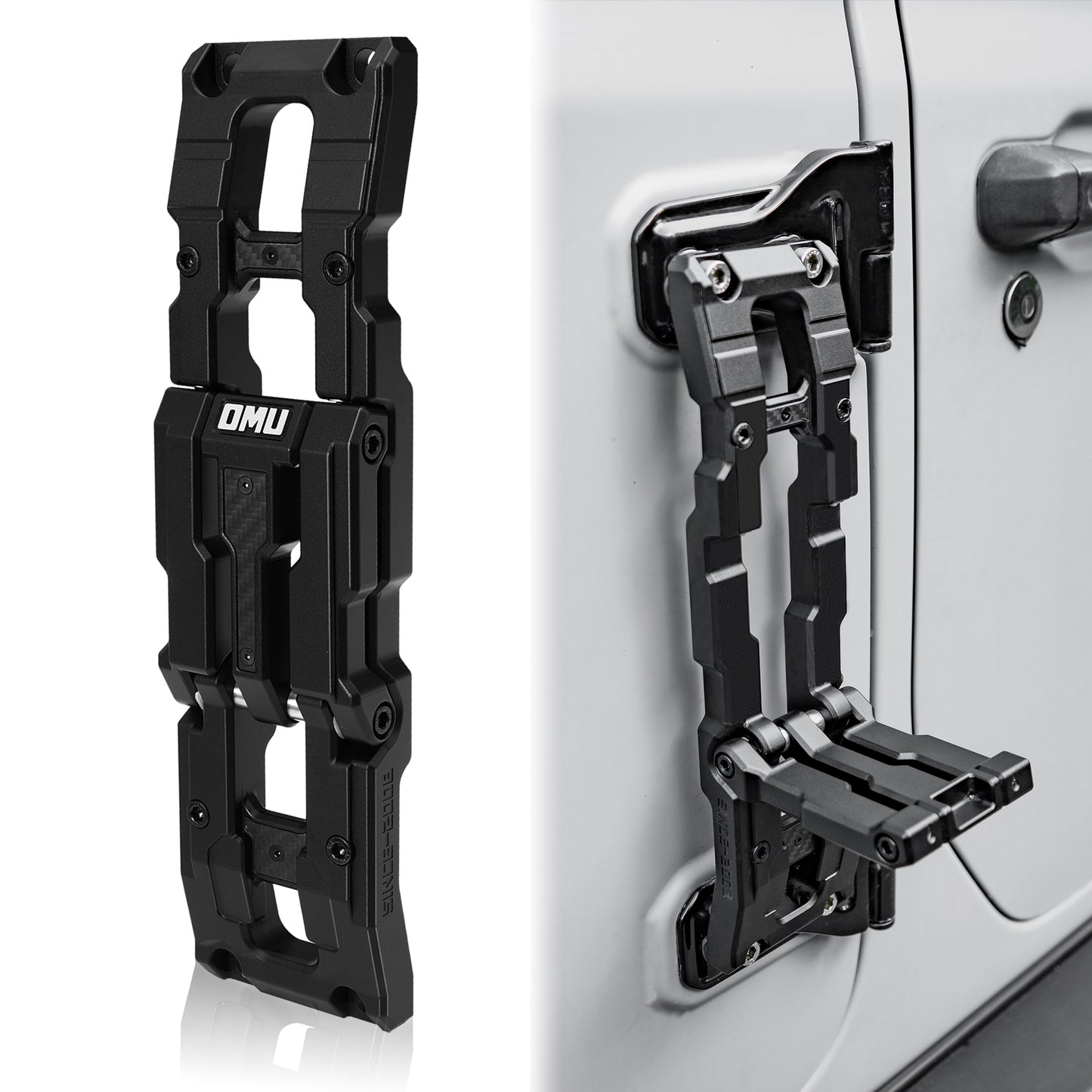 Aluminum Door Hinge Step for Jeep Wrangler & Gladiator - Black