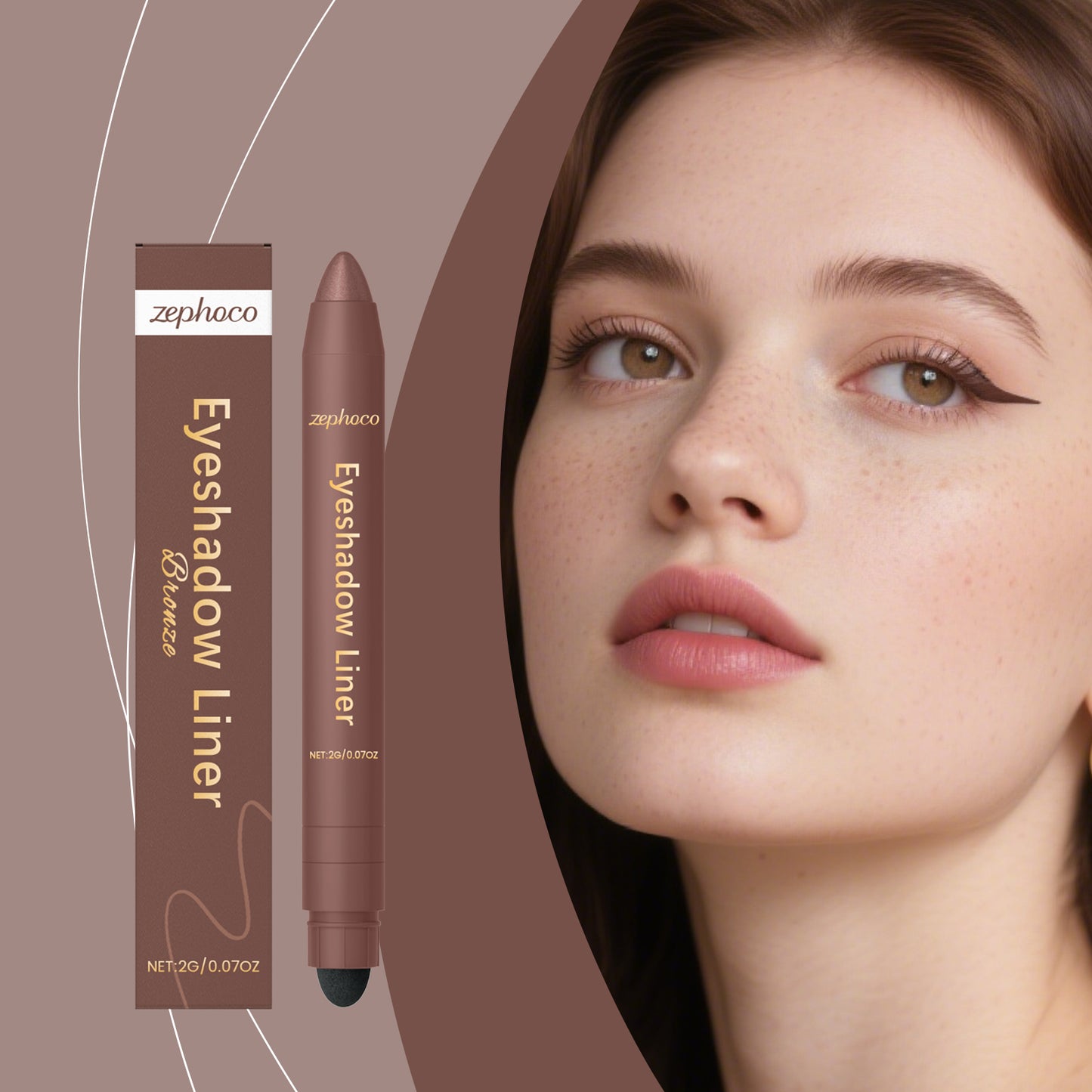 2-in-1 Eyeliner Pen Bronze for Precise Eye Makeup - 2g
