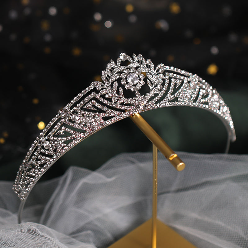 Silver Rhinestone Wedding Crown Headband