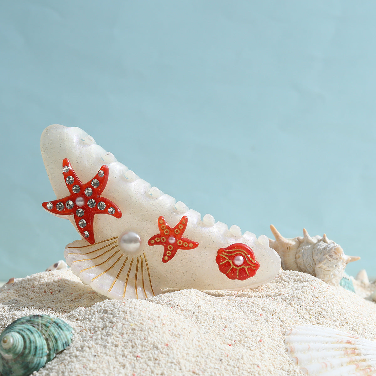 Acrylic Starfish Shell Hair Barrette