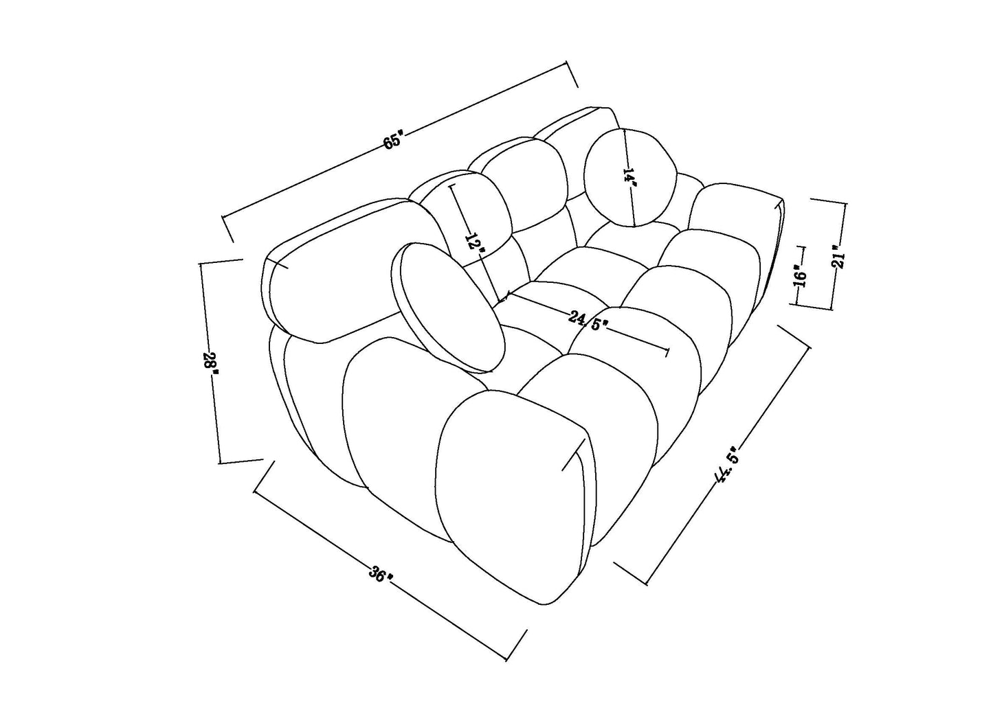 Olive Green Boucle Sofa - 2 Seater for Living Room