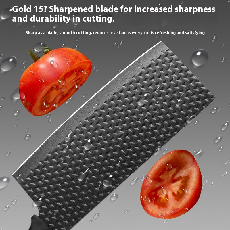 Six-Piece Stainless Steel Kitchen Knife Set with Diamond Finish - Modern Design
