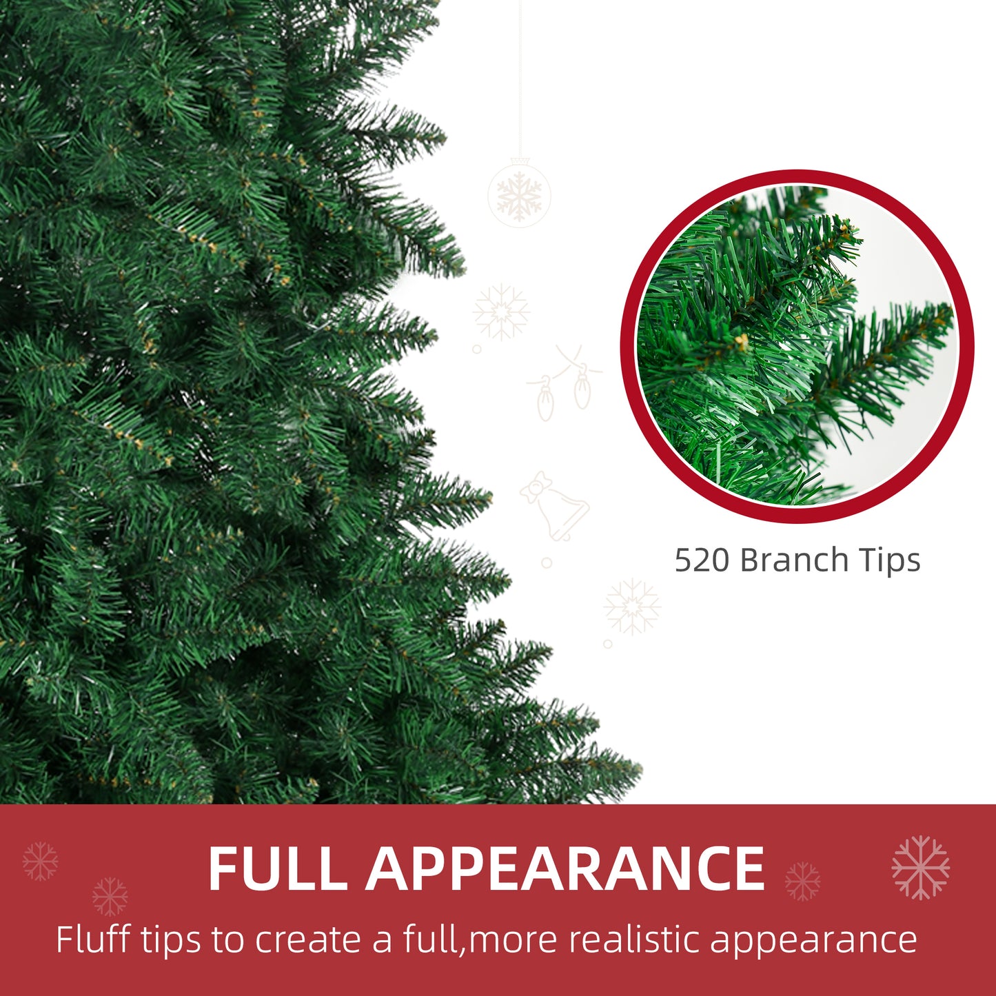 5ft Half Christmas Tree - Green, Auto Open Design