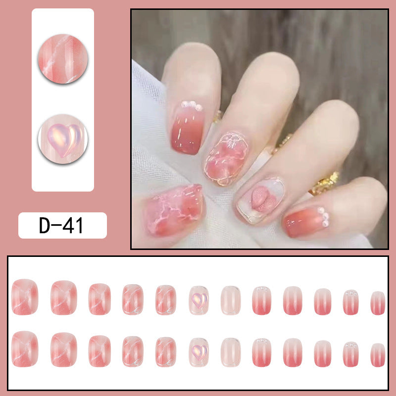 Wearable Nail Art Patches Set with Glue - Translucent Ice & Color Variants