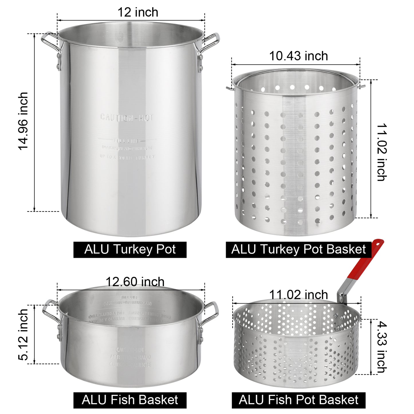 30QT Turkey Fryer & 10QT Fish Pot Set - Outdoor Cooking