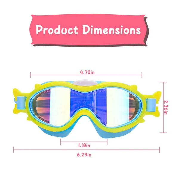 Kids Swim Goggles with Ear Plugs - UV Protection & Anti-Fog