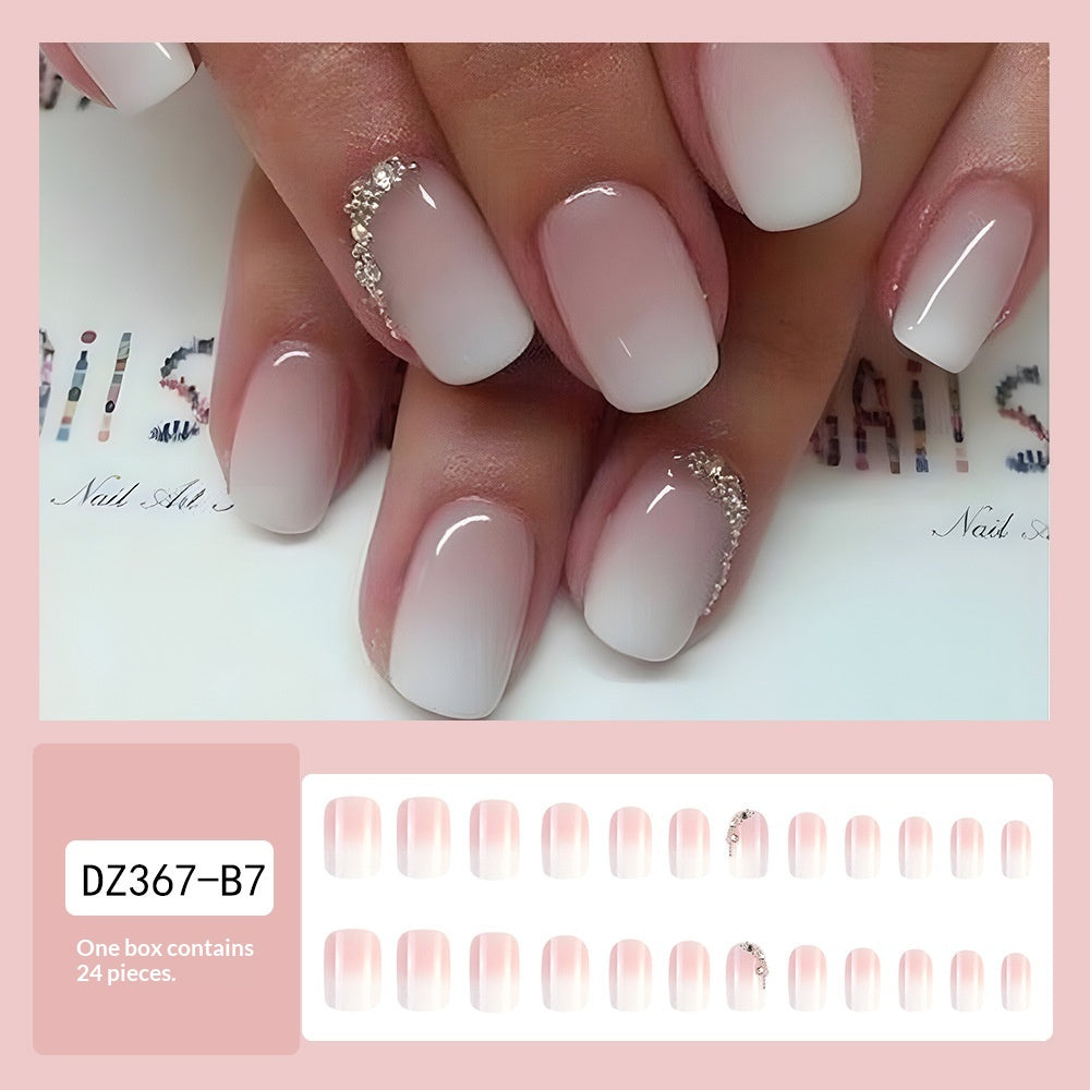 24-Piece Clear Nail Cover Kit - Short Square Transparent Gel Nail Tips