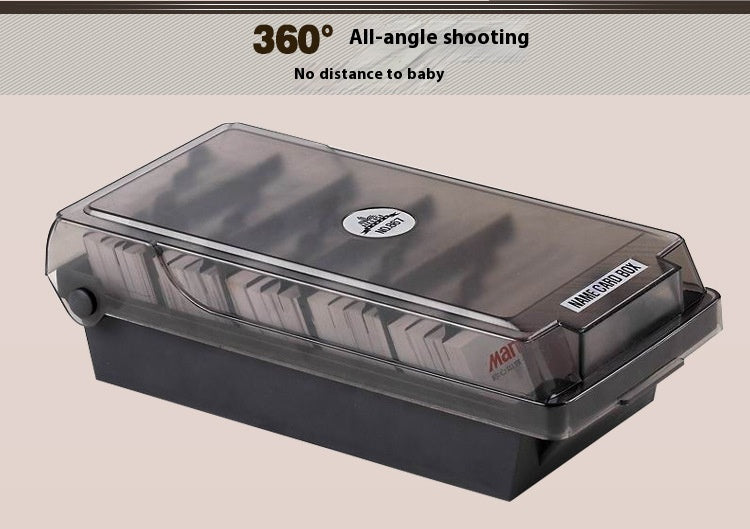 Large Capacity Business Card Storage Box with 24x12x7.5cm Plastic Organizer