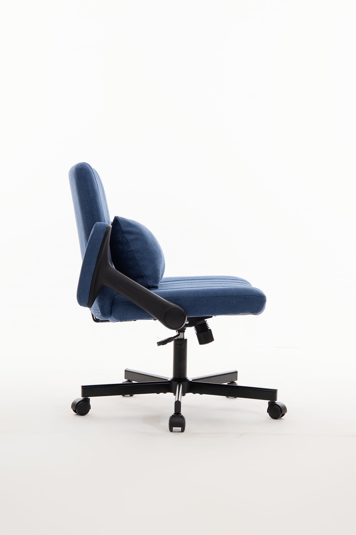 Blue Modern Linen Criss Cross Armrest Office Chair