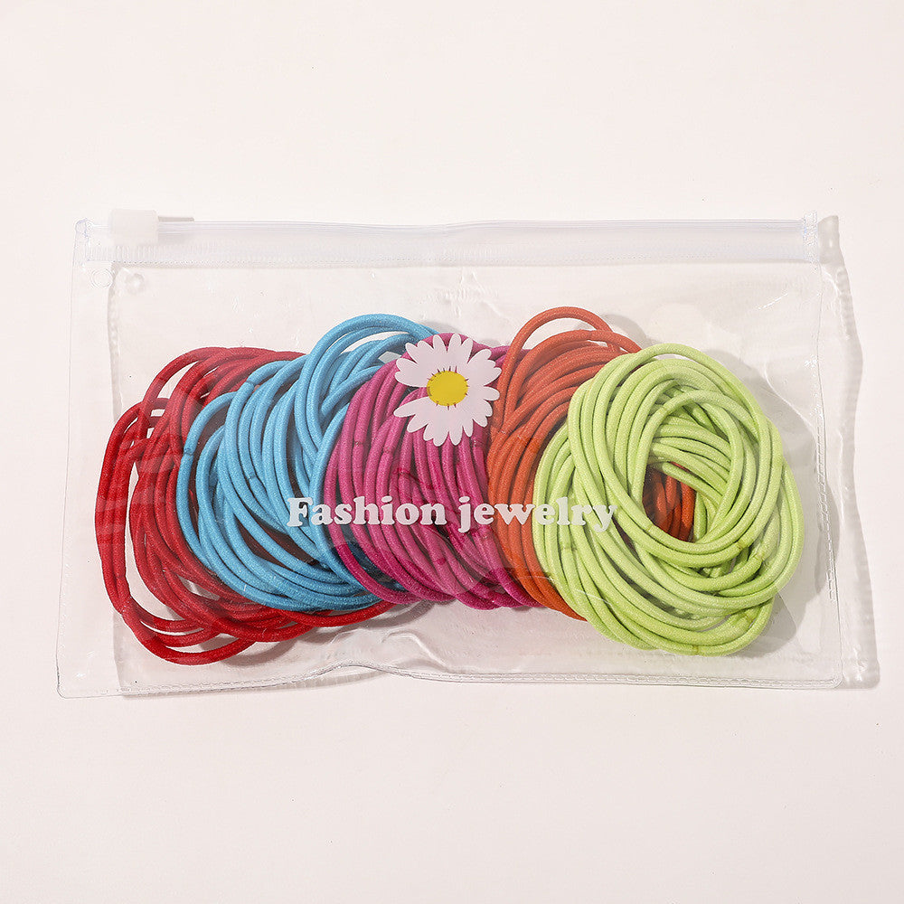 Women Elastic Leather Hairband with Bag or Barrel Style - Hair Rope Accessory