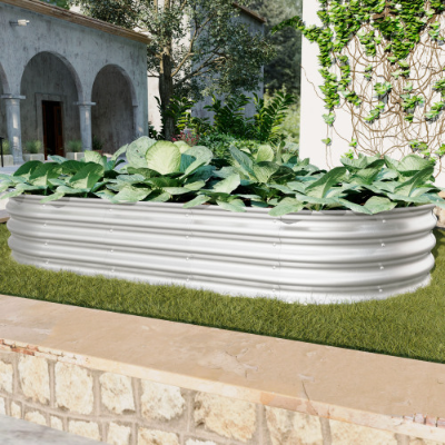 Galvanized Raised Garden Bed Kit 6x3ft - Outdoor Vegetable, Flower & Herb Planter, Rust-Resistant, Easy Assembly