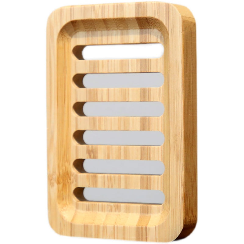 Wooden Soap Box with Single Drain - Bathroom Storage Organizer