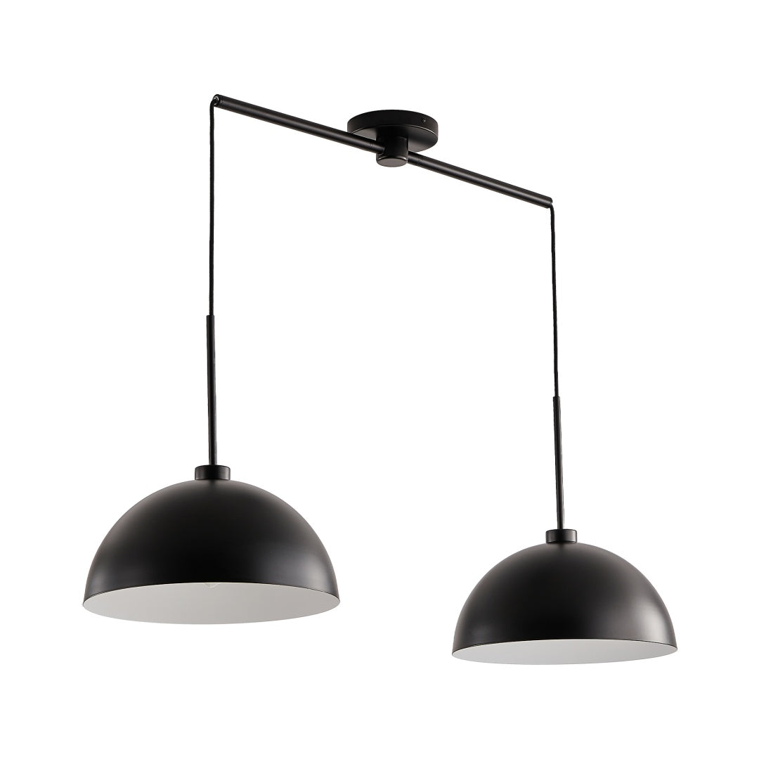 Industrial Modern Double Pendant Light - Adjustable Black Ceiling Lamp