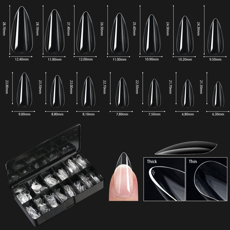Transparent Nail Tips Set - False Nails for Manicure