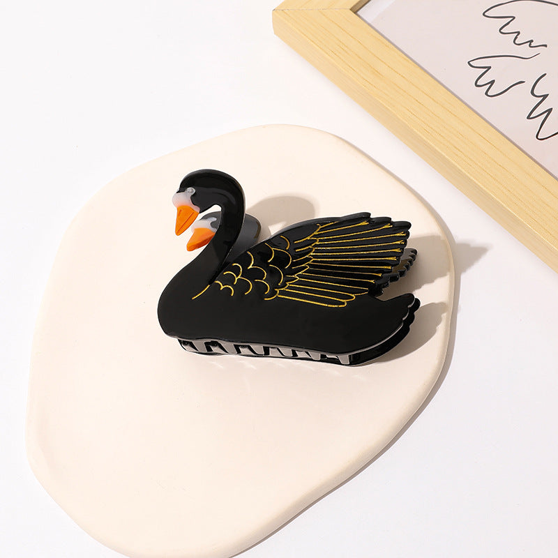 Medium Hair Clip with Swan Grip - Hair Accessory for Women