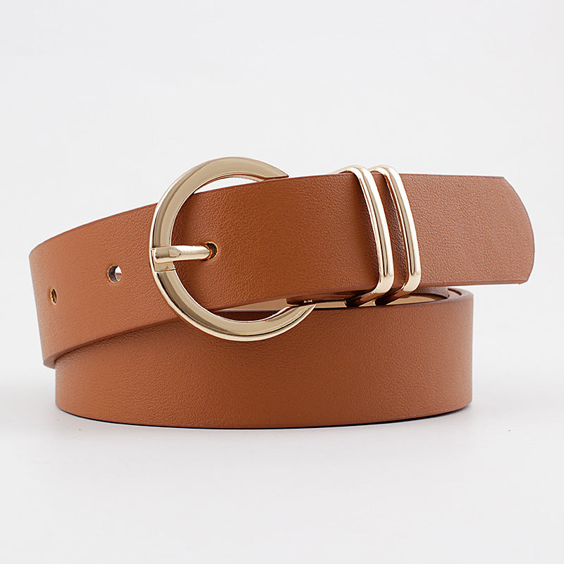 All-Match Fashion Pin Buckle Belt for Women - Simple Leather Waist Accessory