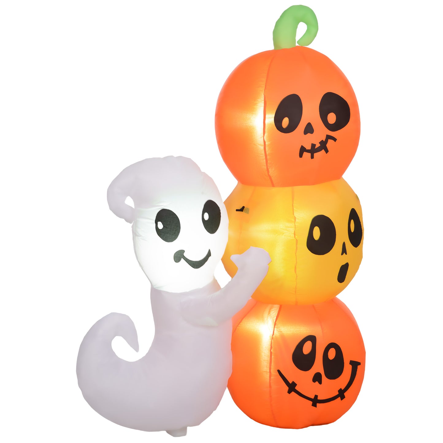 5ft Inflatable Halloween Ghost & Pumpkin Display with LED Lights