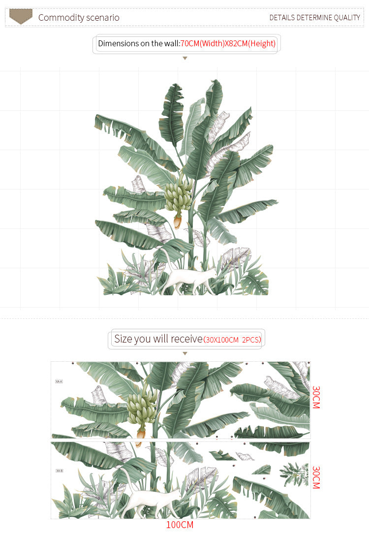 Pastoral Plant Wallpaper Wall Sticker for Bedroom Decor - PVC