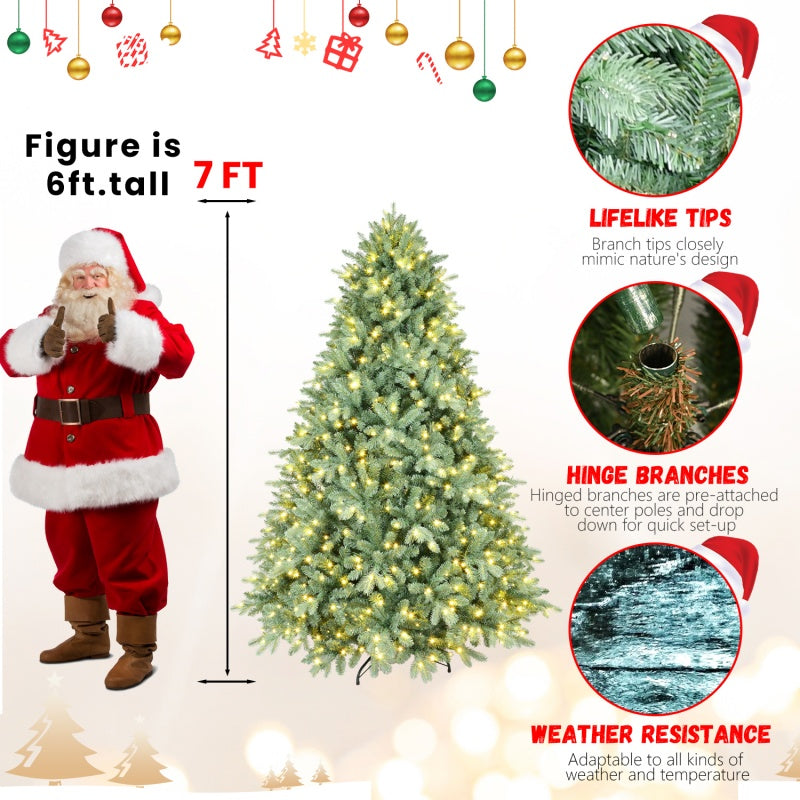 Artificial Christmas Tree - PE/PVC Mixed with Warm White LED Lights