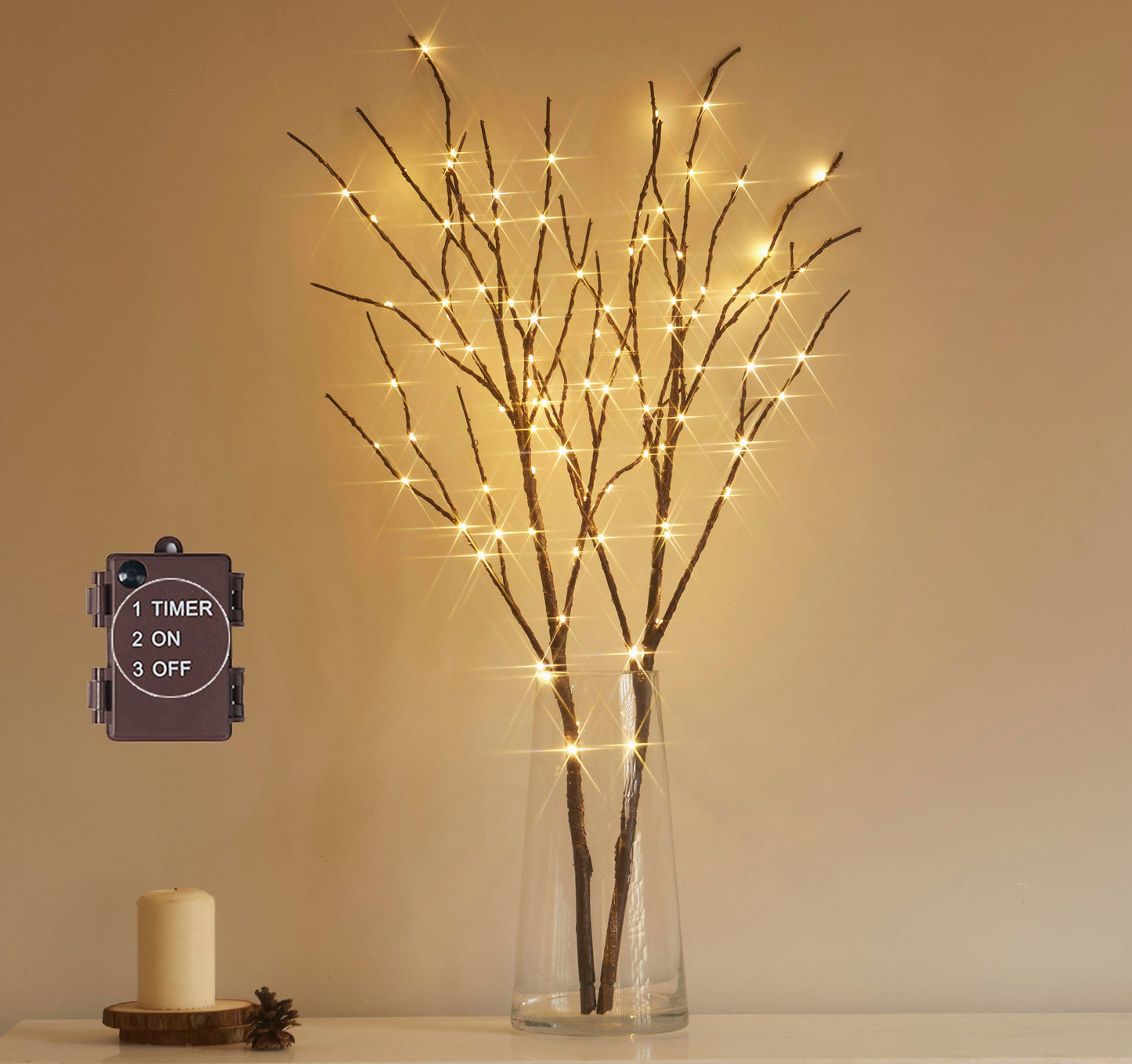 Willow Branch Lights with 100 LED Beads - Decorative Ambient Lighting