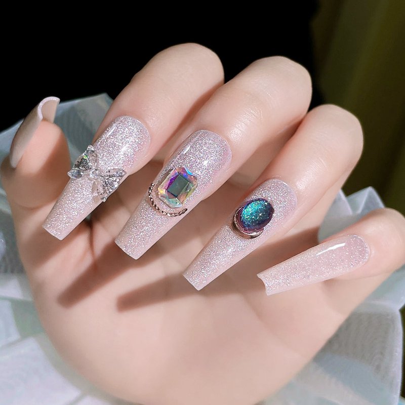 Fake Nail Patches with Jelly Glue - 24 Pieces